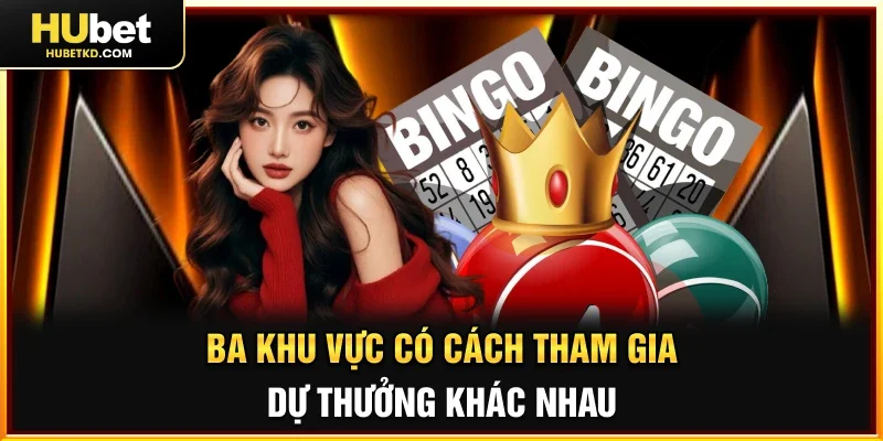 Ba khu vực có cách tham gia dự thưởng khác nhau