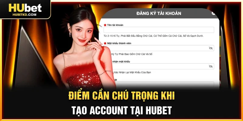 Điểm cần chú trọng khi tạo account tại HUBET