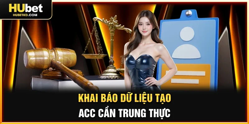 Khai báo dữ liệu tạo acc cần trung thực